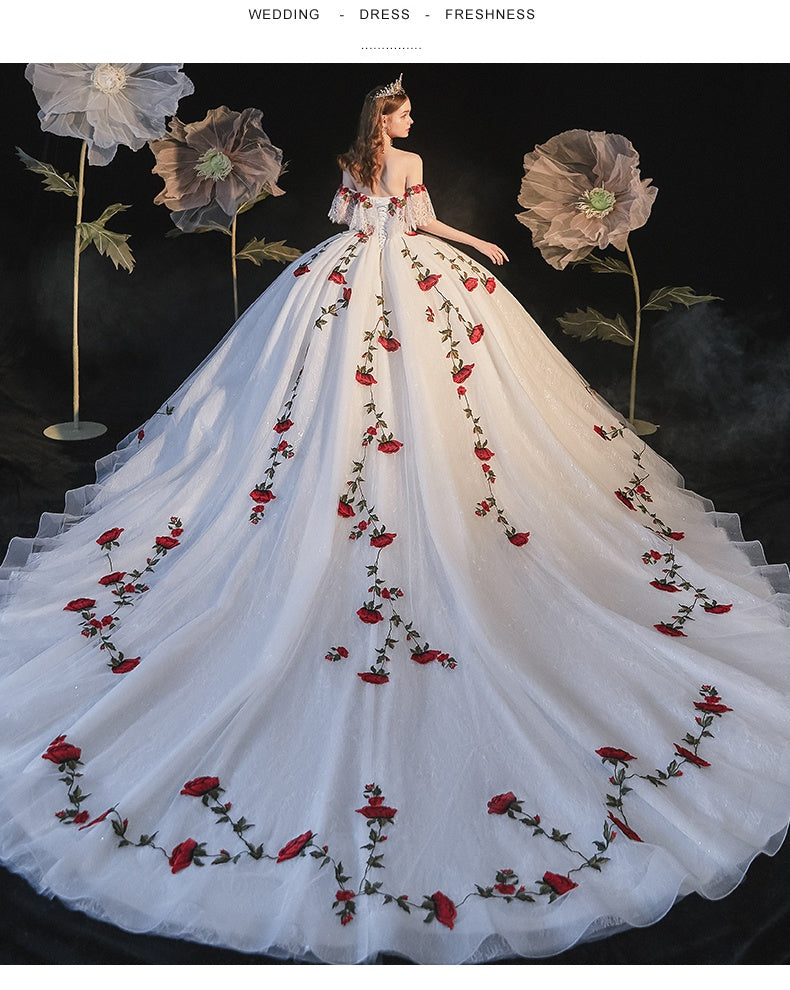 Temperament Bride Bra Trailing Mori Style Wedding Dress