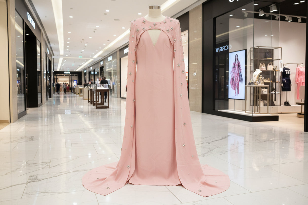 Heavy-duty Beaded And Diamond-encrusted Off-shoulder Long Dress