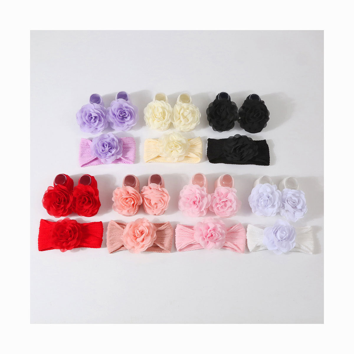 Baby Hair Band Baby Skin-friendly Soft Flower-lifting Knitted Socks