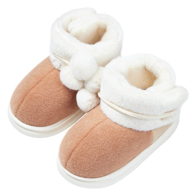 Children's Warm Keeping Heel Cover Cotton Shoes Fleece-lined Winter