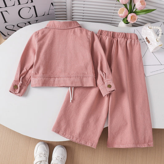 Pearl Flower Wide-leg Pants Princess Style Two-piece Set