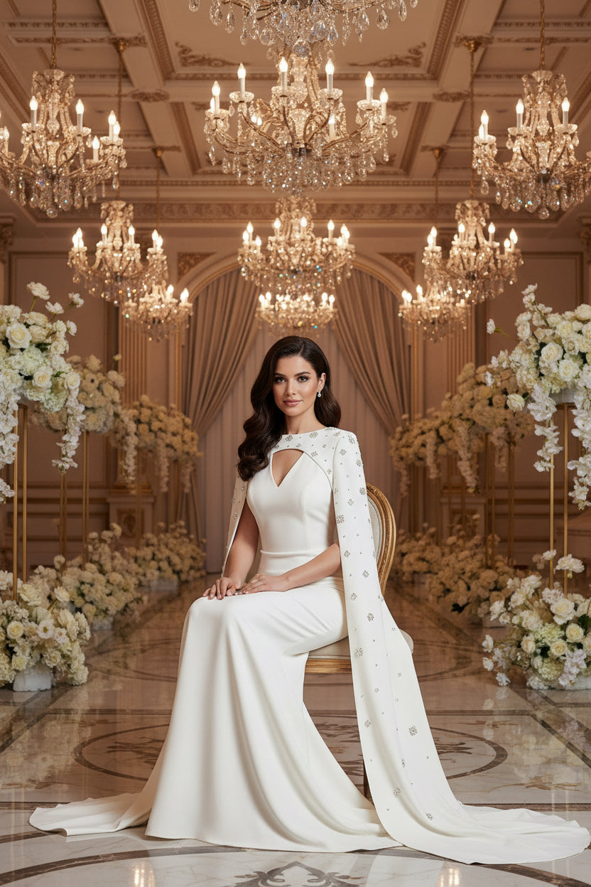 Heavy-duty Beaded And Diamond-encrusted Off-shoulder Long Dress