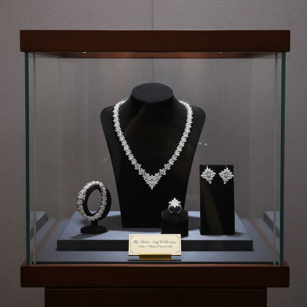 The Dazzling Set Is Handcrafted With Copper And Set With Zircon Stones.