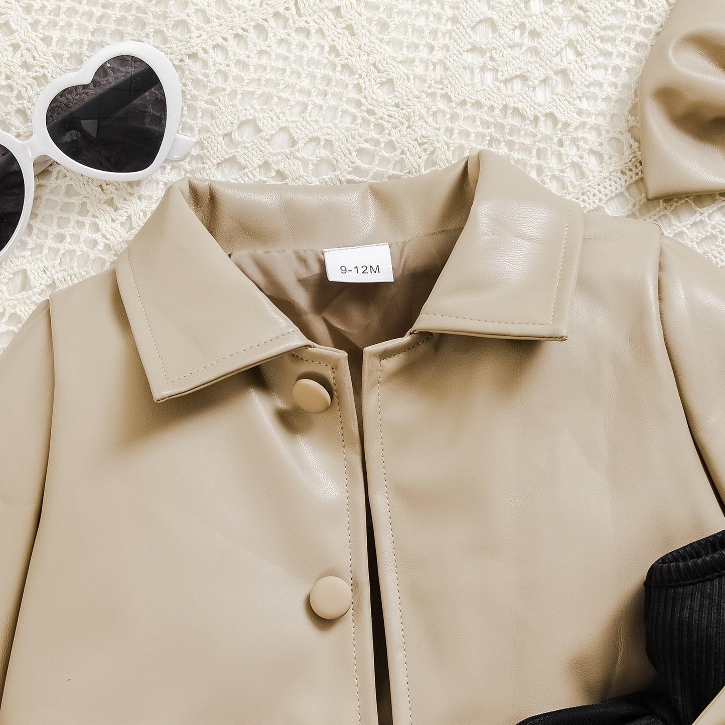 Girl's Fashion Set Leather Jacket