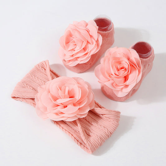 Baby Hair Band Baby Skin-friendly Soft Flower-lifting Knitted Socks