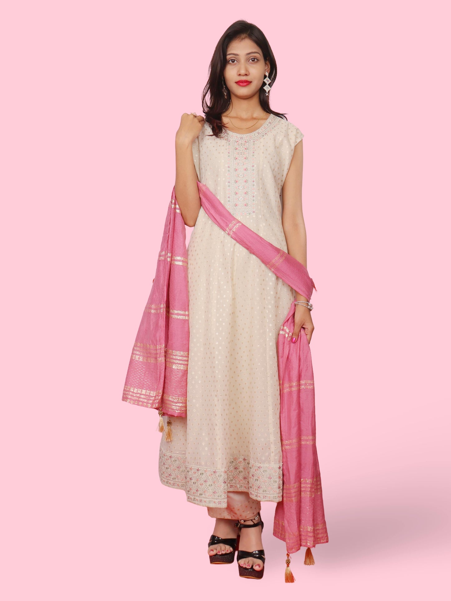 Women's Cotton Kurta-Pant, and Dupatta Set-4