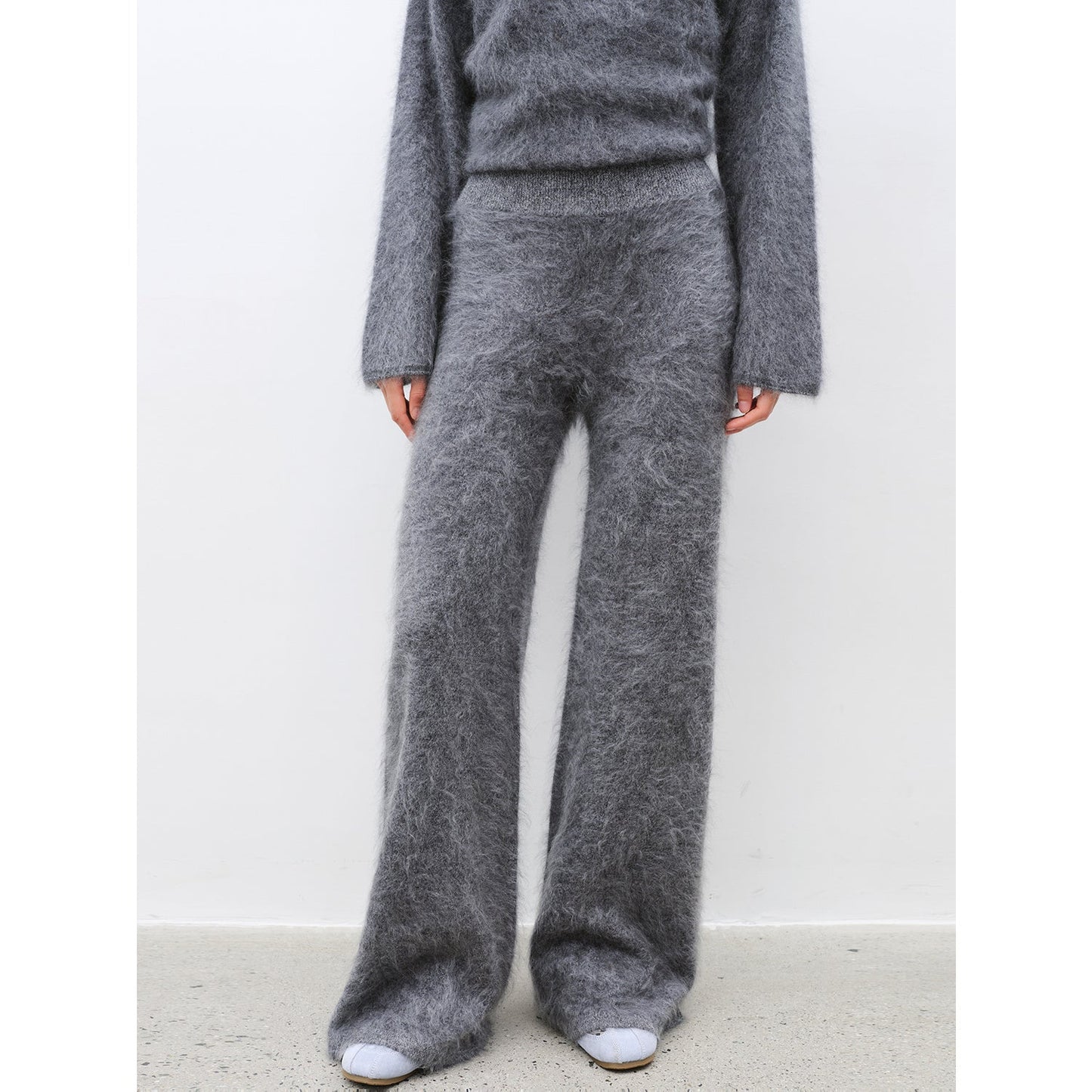 Purple Women's Sweater 2 Piece Outfit Cashmere jumper Comfortable Loose-Fit Crewneck Top Wide Leg Pants Fall Lounge Set Trendy Cozy Clothes "Half-Ripe Winter"-6