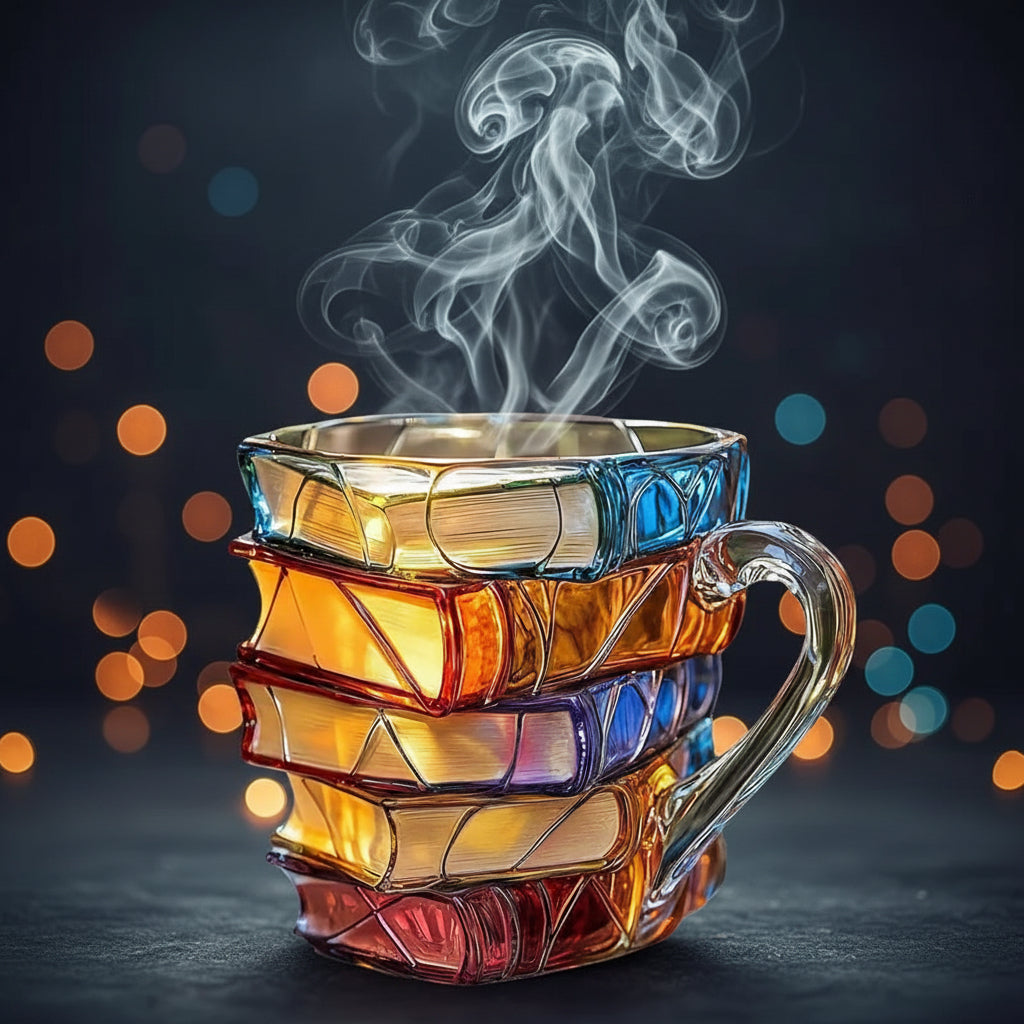 Painted Book Coffee Cup Unique Book Stacking Coffee Cup