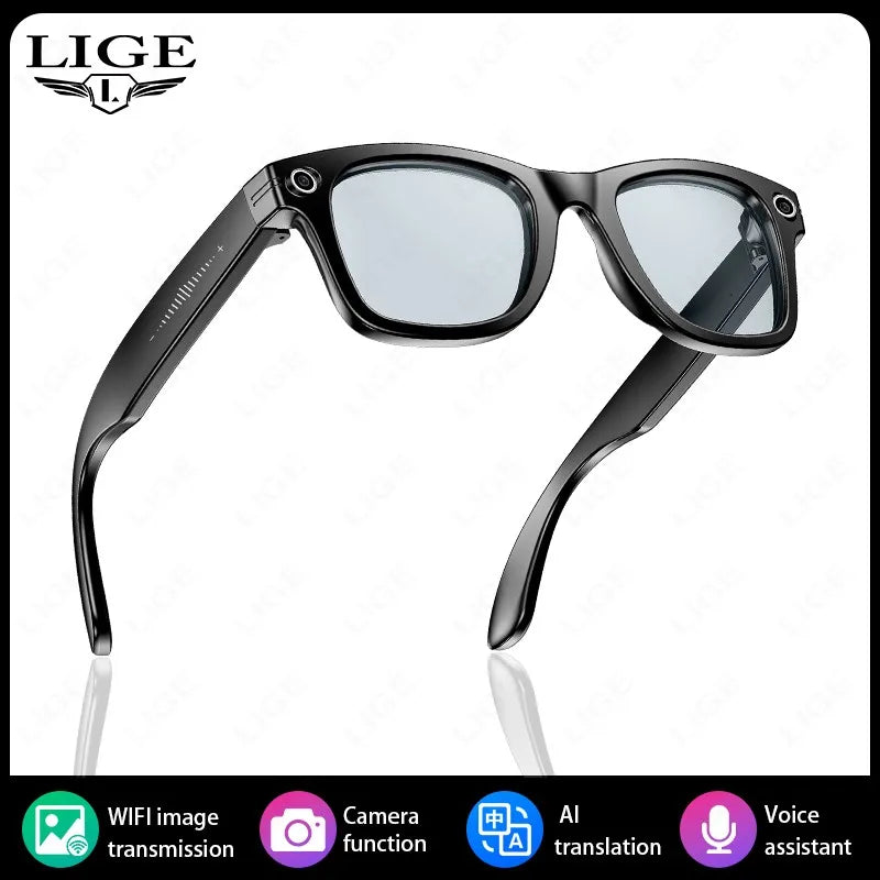 AI Smart Glasses 8MP HD Camera Video Bluetooth Call Intelnt Translation 270Mah Battery Voice Assistant Music Sunglasses