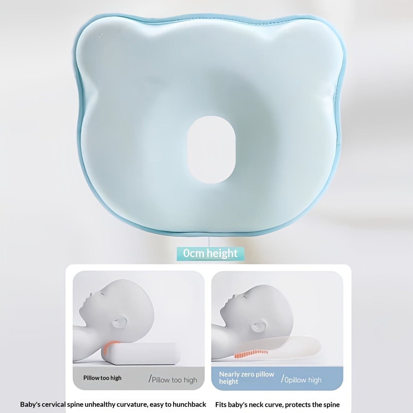 Baby Shaping Pillow Prevent Flat Head Cartoon Cloud Design Pure Cotton Pillow