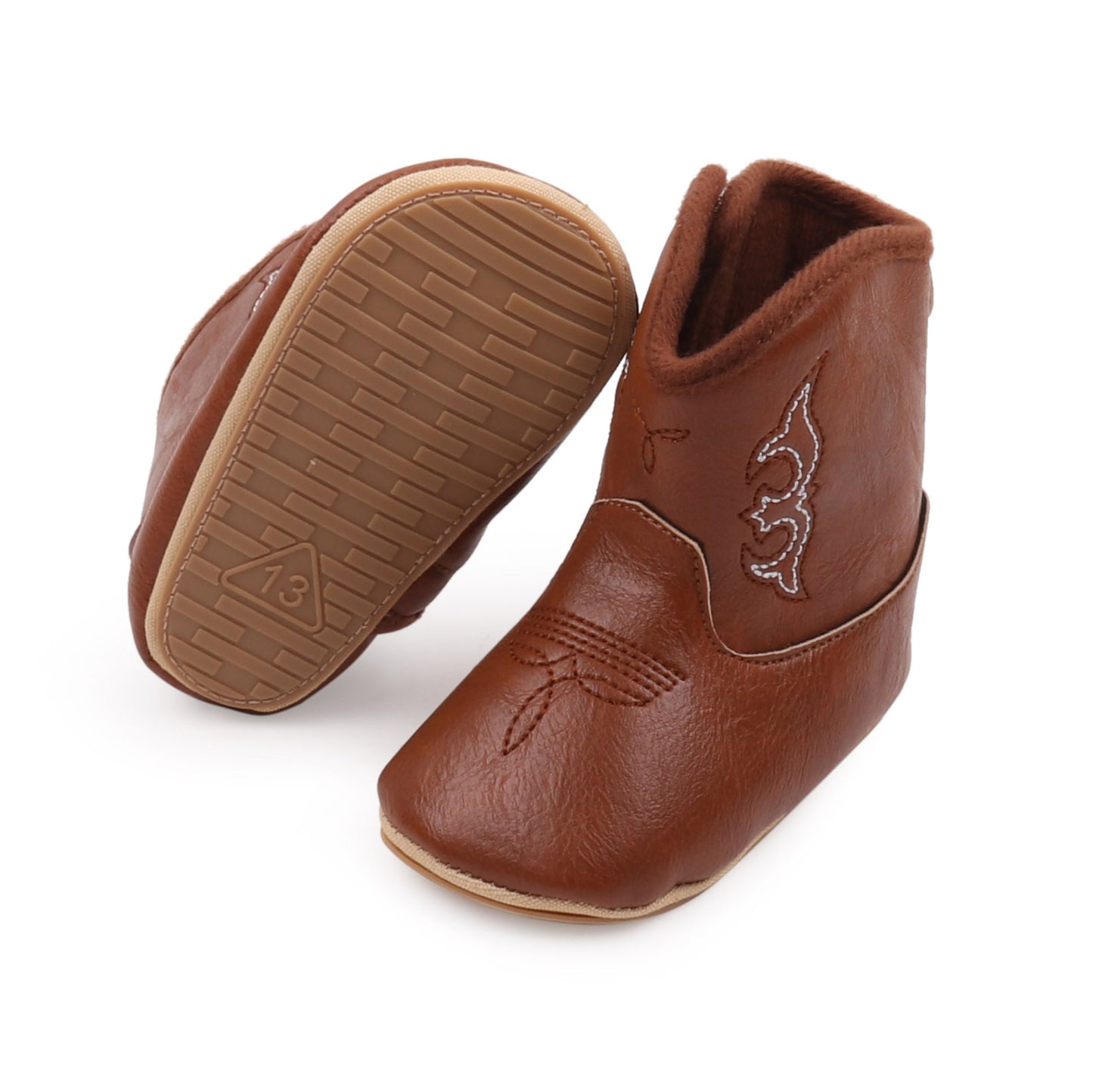 Winter Soft Sole Non Slip Women's Leather Boots And Baby Shoes