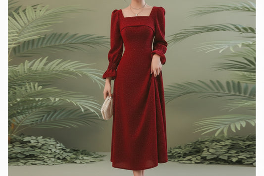 Bridal Toast Attire Red Autumn Party Look