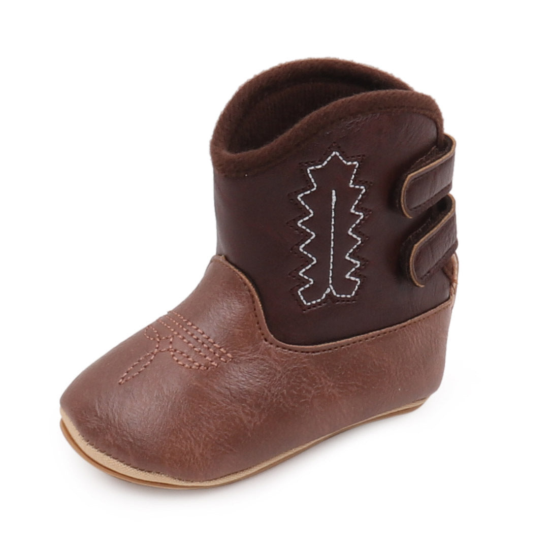 Winter Soft Sole Non Slip Women's Leather Boots And Baby Shoes