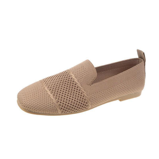 Breathable Flyknit Casual Women's Flat Shoes